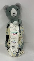 NWT Huggable Friends & Throw Collection Plush Animal & Blanket by Silver One