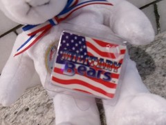 USA Navy Military Bear, Beanbag Plush, White, w/Tags 8″