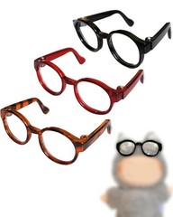 Lopau 3pcs Glasses for Labubu, 10-17cm, Black, Wined, Tortoiseshell