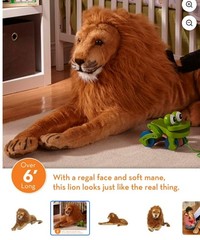 Melissa & Doug Huge Plush Lion Jumbo Stuffed Animal 76” Long King Of The Jungle