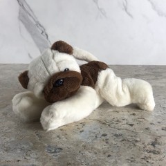 KELLYTOY BROWN CREAM BEAN BAG BULLDOG PLUSH STUFFED ANIMAL CIRCA 2009