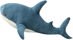 Blue 24″ Shark Plush Pillow Toy – Soft Stuffed Animal for Kids & Home Decor