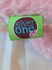 Silver One HTF Plush Kitty Cat Pink White Blue Heart Animal Super Snuggly Soft