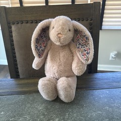Manhattan Toy Co Blush Pink Pattern Pals Bunny Rabbit Plush Floral Ears