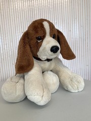 Large Plush Dog Brown and Beige Vintage Cute Animal PDI270