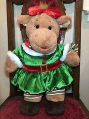 Build a Bear Holly Moose Christmas Plush 17″ Elf Helper Outfit w Light Up Collar