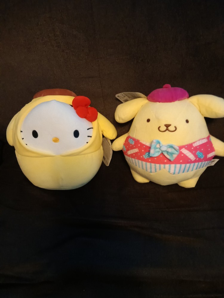 NWT Set of Pompompurin & Hello Kitty Squishmallows – ADORABLE!!! 💛 🍬🍭🎀