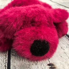 Applause Puppy Dog Plush Franny Fuchsia Pink Purple Black Nose Glitter Surprise