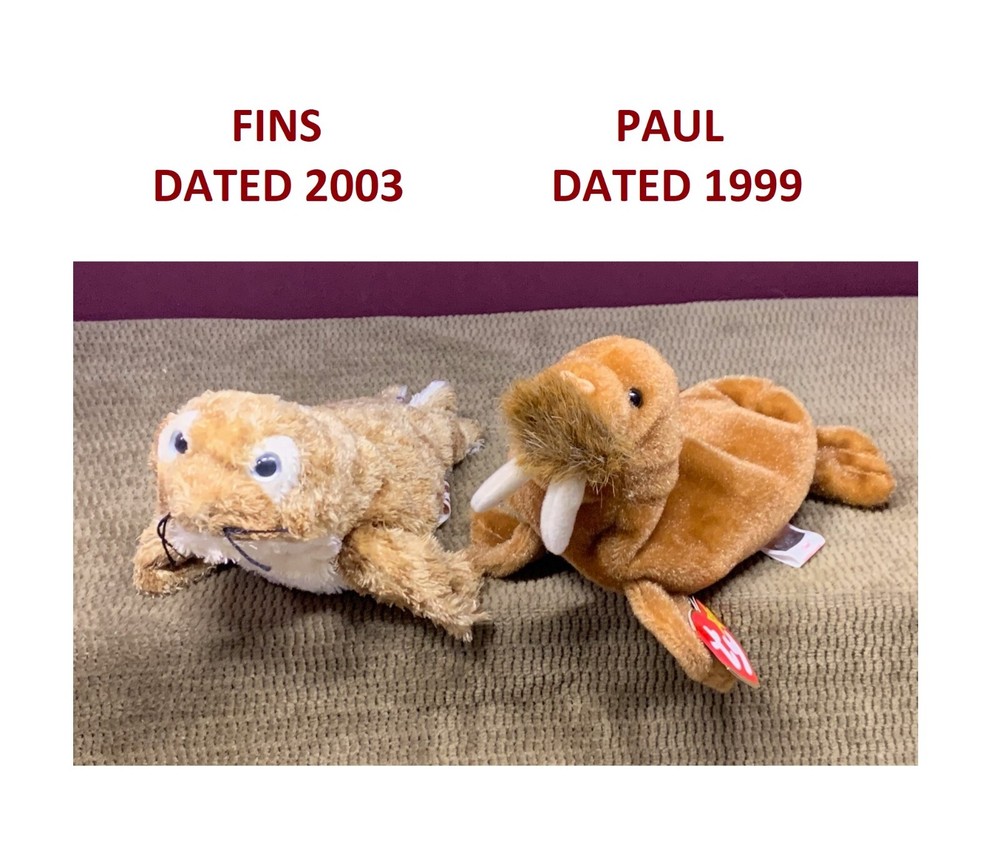 1999 & 2003 TY BEANIE’S SEAL AND WALRUS PLUSH/STUFFED ANIMAL