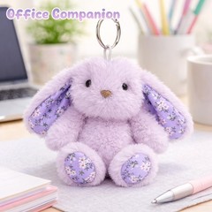 Mushymallow Bunny Stuffed Animal Adorable Purple Rabbit 7 inches,
