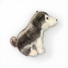 Circo 12″ Gray/White Realistic Husky Dog Plush Stuffed Animal Toy Blue/Brown Eye