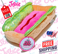 Justice Pet Shop Plush Hot Dog Bed Cotton Candy Scented For Mini Stuffed Animal