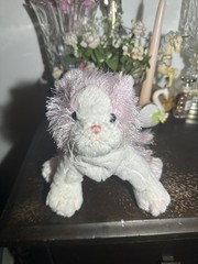 Ganz Webkinz Cat Plush Pink and White HM189 NO CODE Stuffed Animal Fluffy Kitten
