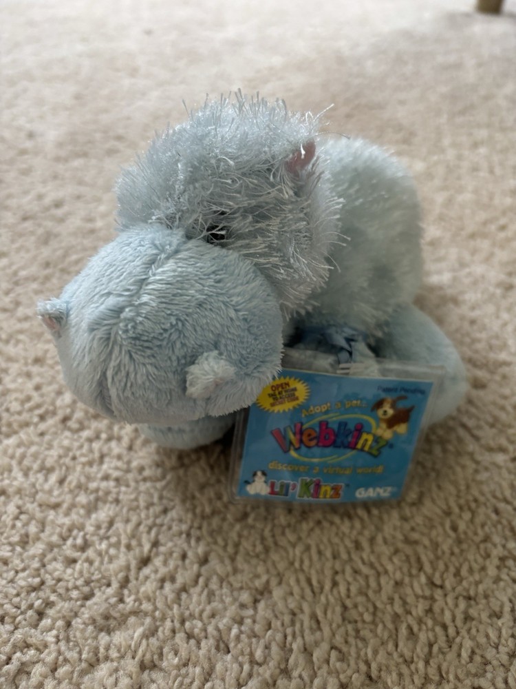 Webkinz Lil Kin’s Blue Hippo With Unused Code Ganz 7″ HS009