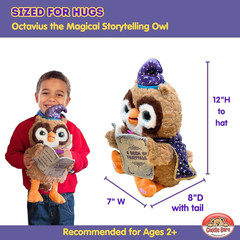 | Octavius the Storytelling Owl 12″ Animated Stuffed Animal Plush Toy | Eyes Lig