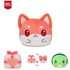 TeeTurtle Shiba Inu Reversible Plush Toy – 4-Inch Stuffed Animal