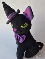 Halloween Wanda the Witch Cat 8″ Plush Walmart Stuffed Animal Purple Ears, Bow