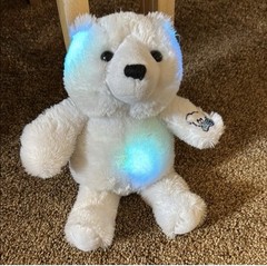 Cepia Gloe White Teddy Bear Stuffed Animal Electronic Glows Lights Up