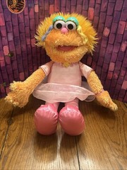 GUND Sesame Street Zoe Plush Doll Pink Dress Medium 14-24 in 2018 3-7 Years