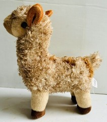 New Llama Alpaca Plush Stuffed Animal Hands On A Ganz Soft Curly Fur Lovey Toy
