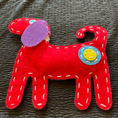 Handmade Homemade Felt Material Dog Figure Floppy Ears Soft Colorful Dogs