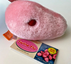 Giant Microbes Swine Flu by Drew Oliver NWT Pink Plush Toy 6 inches 2009