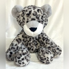 Animal Adventure White Gray & Black Leopard Print Plush 18” Soft Stuffed Animal
