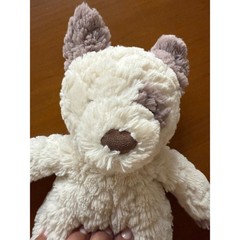 Mary Meyer Plush Puppy Dog Stuffed Animal Cream Brown Spot Soft Putty Gray Tan