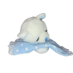 Russ Baby Plush Sweet Dreams Kitty Cat Blue White Sherpa Rattle Lovey 21740 9″