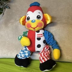 Vintage 1996 Playskool Monkey Bright Touch N Tug Crib Pull Plush Rattle Baby Toy