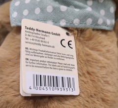 Hermann Teddy Collection Herzekind Plush 12″ Tan Bunny w/Scarf-New(Minor Wear)