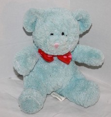 Walmart Valentines Teddy Bear 8″ Blue Chenille Plush Heart Bow Stuffed Soft Toy
