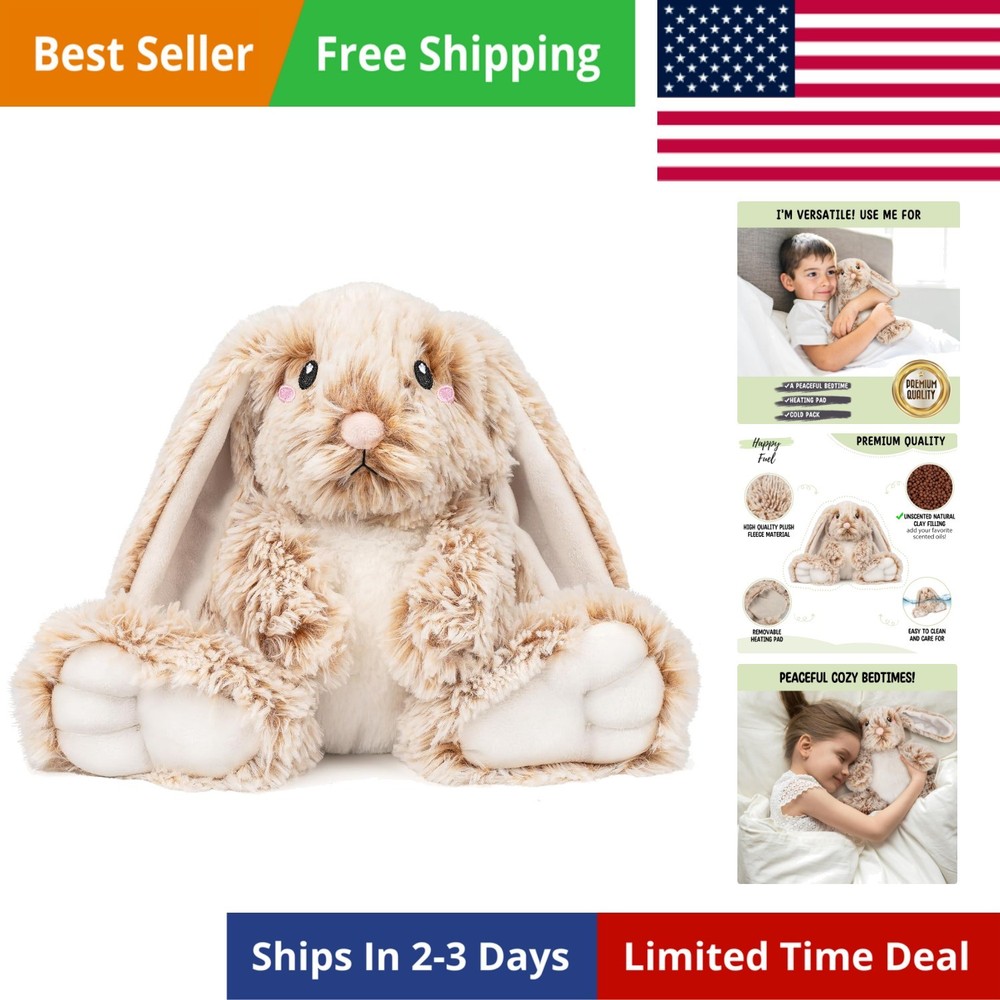 Bunny Microwavable & Weighted Stuffed Animals – 1.5 Lbs Unscented Heating Pad…