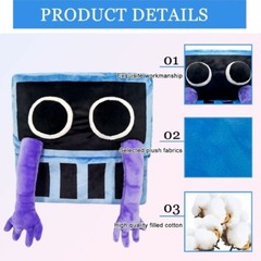 Rainbow Friends Blue Monster Plush Toy, Stuffed Animal for Fans and Friends, 12″