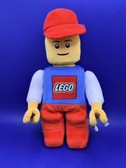 LEGO 13” Minifigure Man Plush Stuffed Toy Articulated Jointed Arms Removable Hat