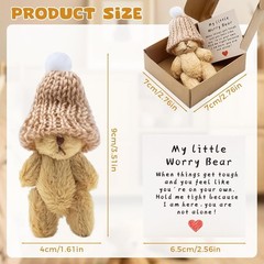 Mini Worry Bear with A Hat, Positive Mini Bears, Little Worry Bears in A Box …