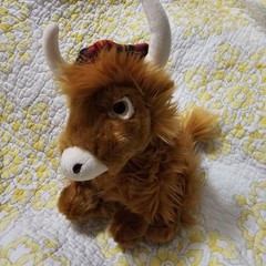 Keel Toys Scottish Highland Cow & Tartan Hat Soft Plush Cuddly Toy Outlander