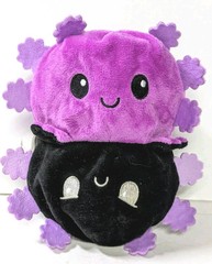 TeeTurtle Purple/Black Axolotl Plush Reversible Stuffed Animal