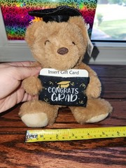 Graduation Congrats Grad Gift Card Holder Plush Brown Bear NWT ANY YEAR