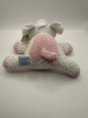 Eden Terry Cloth Pig Plush White Pink Polka Dots Lovey Rattle Stuffed Animal 7″