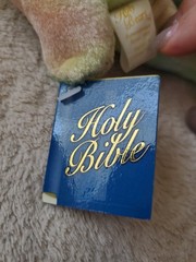 Holy Bear Bible ” WWJD” Sheldon Plush Toy Tie Dyed 8″ Series 1999 New Soft Tag