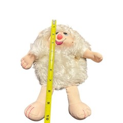 Vintage House of Lloyd Chivers Hand Puppet Plush White Furry Animal Pink Nose 9″