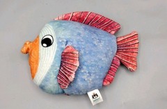Jellycat Fishiful Blue Fish Plush Soft Colorful Turquoise Blue Yellow Orange