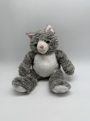 Health Touch Huggable Massage Kitty Cat Plush Grey Gray Tabby Comfort Vibration