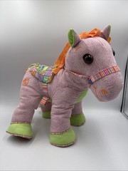 Vintage Doodle Pony Pink and Blue Plush Soft Toy Horse Retro 90s Collectable VGC