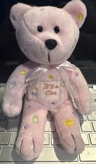 It’s a Girl Pink Embroidered Teddy Bear New Baby Shower Gift Gender Reveal