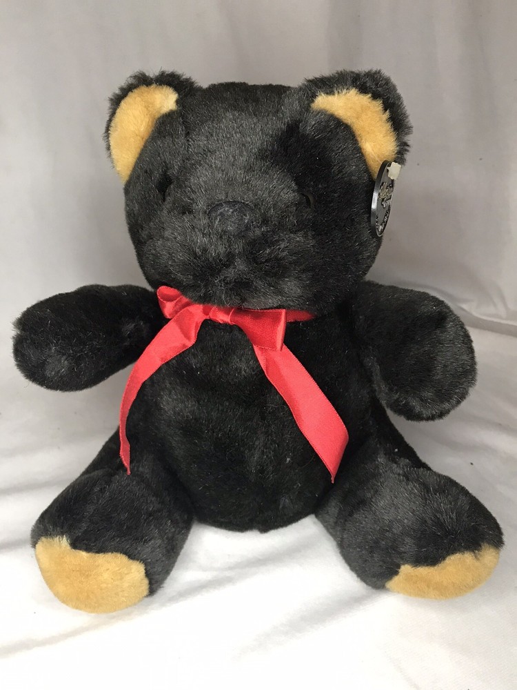 Alegira by PMI Black Teddy Bear Plush Stuffed Animal With Tag In Ear