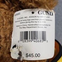 Gund Wish Bear 2000 2001 Limited Edition Yellow Vest Plush Toy Doll