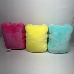 Jazwares Snackeeze Gummy Bear Plush ,Pink,Yellow,Aqua Russ Super Soft