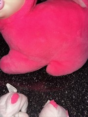 1993 Hasbro Bunny Surprise Neon Hot Pink Plush 2 Baby Babies Bunnies Bright Pink